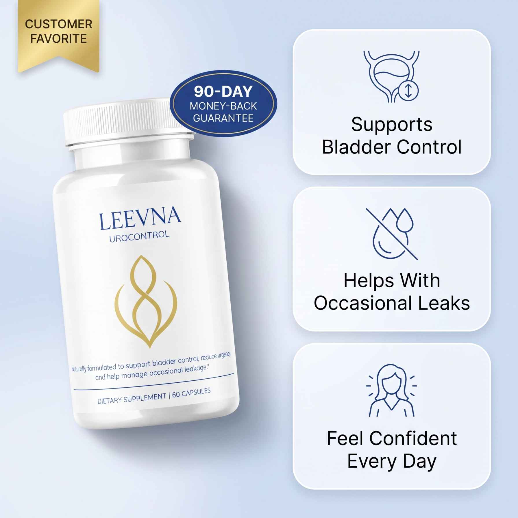 UroControl - Naturally Improves Bladder Leaks - Urgency and Nighttime Bathroom Trips