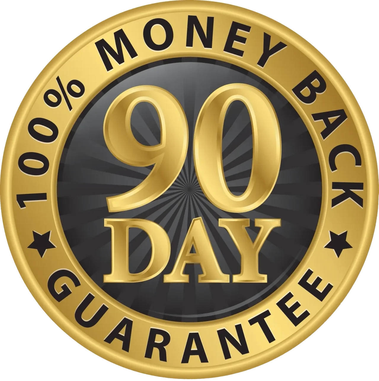 90-day money-back guarantee badge