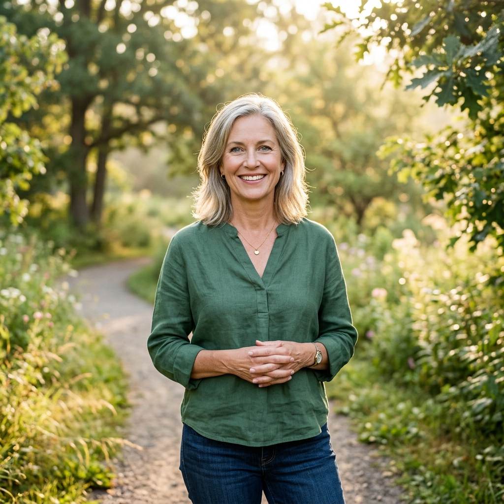 Woman walking outdoors